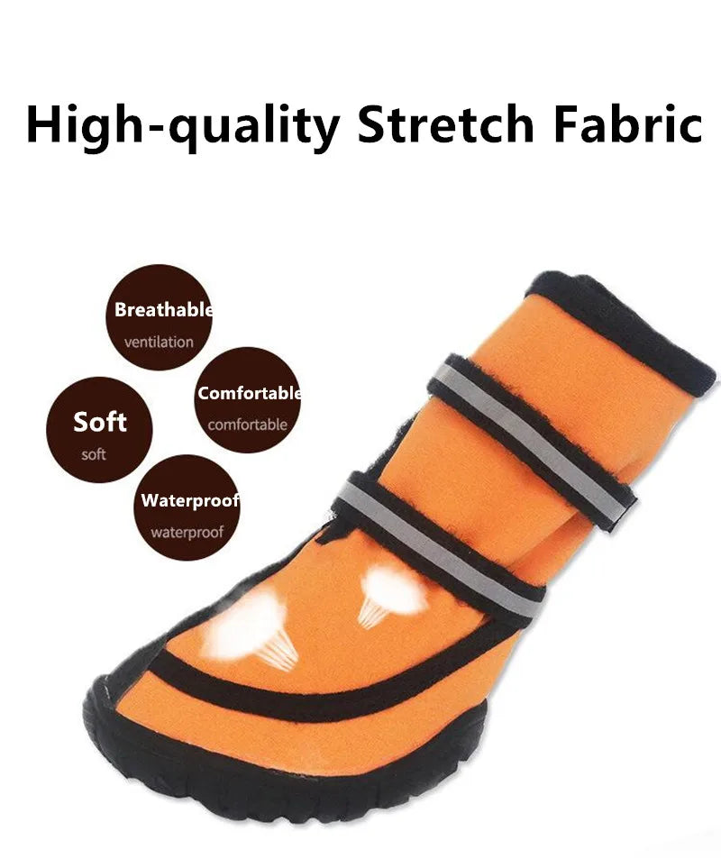 Waterproof dog shoes, four-season boots with reflectors, all sizes