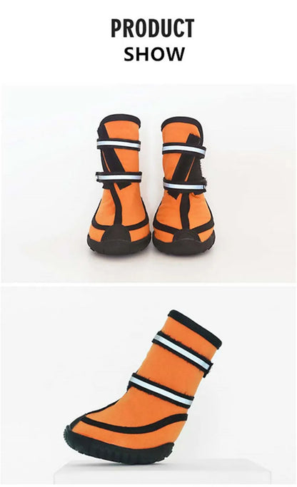 Waterproof dog shoes, four-season boots with reflectors, all sizes