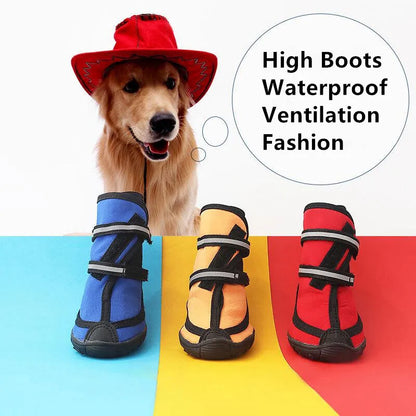 Waterproof dog shoes, four-season boots with reflectors, all sizes