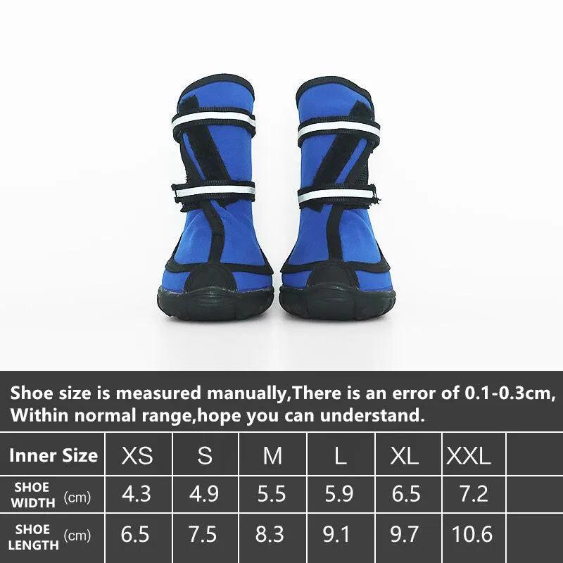 Waterproof dog shoes, four-season boots with reflectors, all sizes
