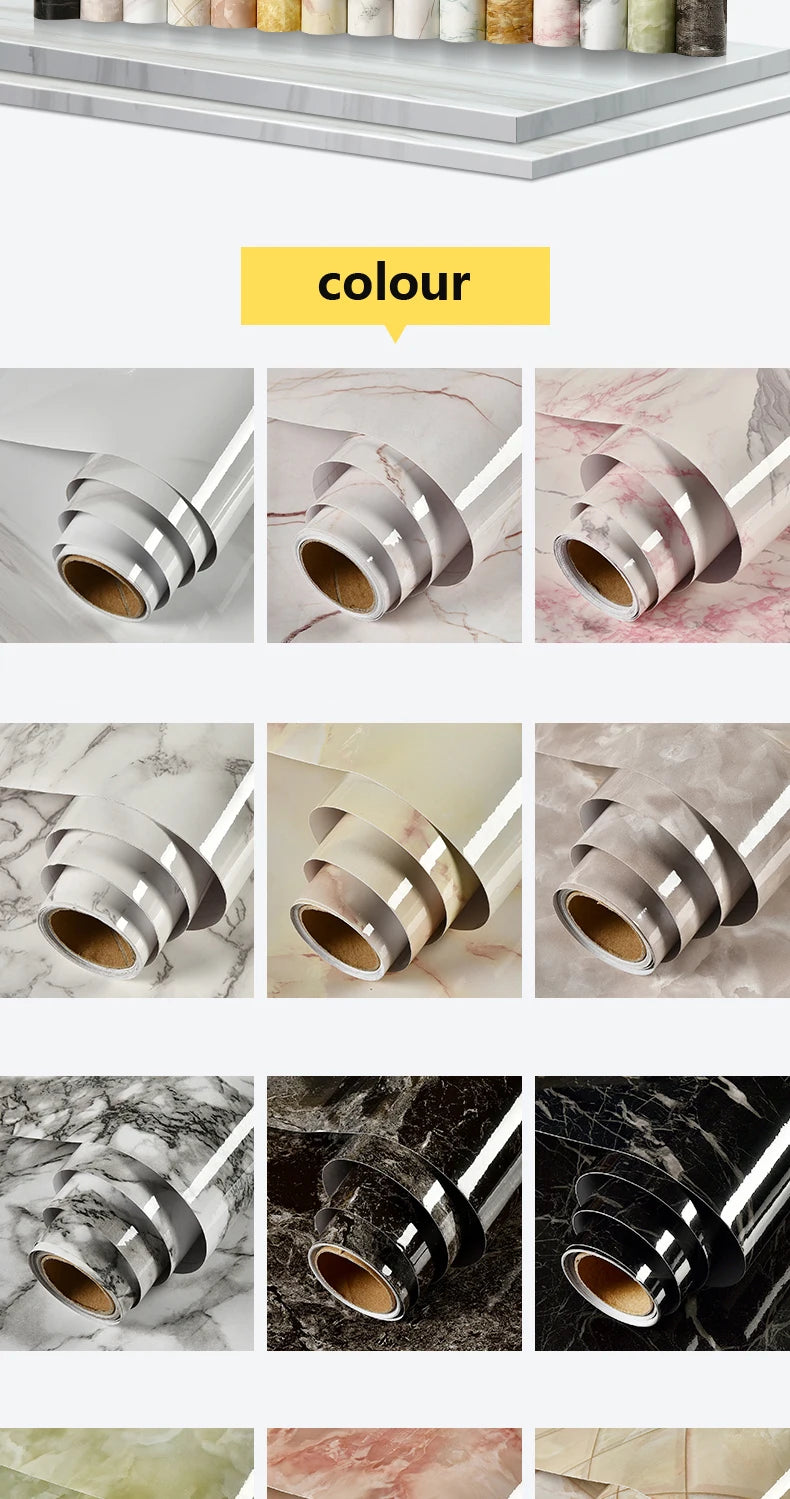 Matt Jade Green marble pattern self-adhesive wallpaper, available in many different variations