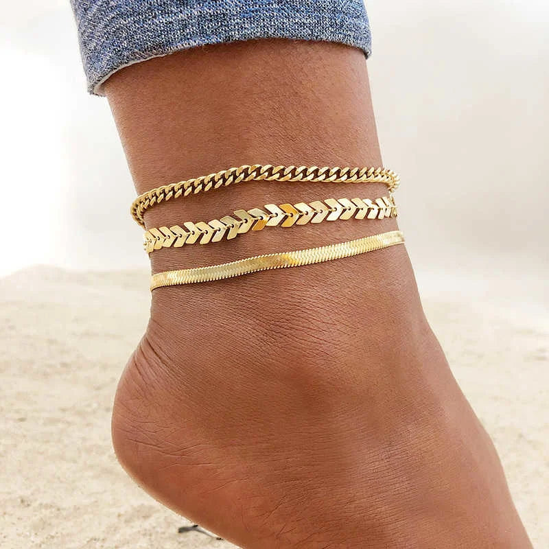 VNOX gold anklet for women, available in different variations