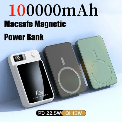 Magneettinen Langaton Virtalähde 50000mAh - Superpikalataus, Kannettava Powerbank iPhone & Huawei
