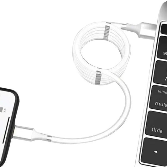 Magneettinen Type-C Latauskaapeli - Pitkä Silikonipäällysteinen USB-A Kaapeli Työhön ja Autoon