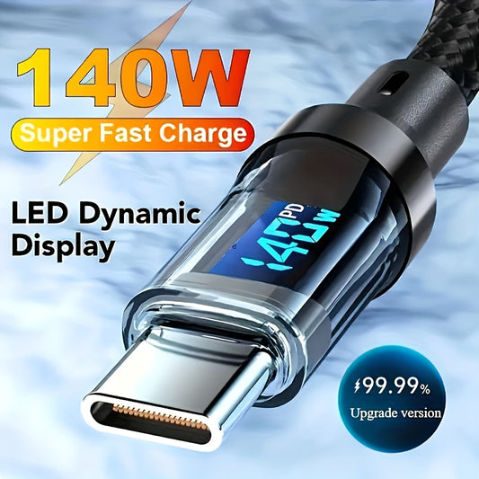 Fast charging cable 140W, 6A, LED display