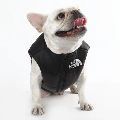 Warm winter dog vest with polo collar, for small, medium and large dogs