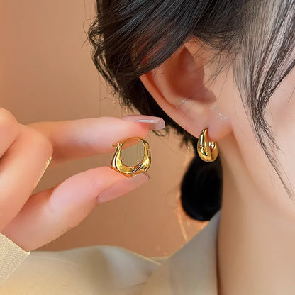 925 Hopea rengas korvakorut, trendikäs chunky-tyyli