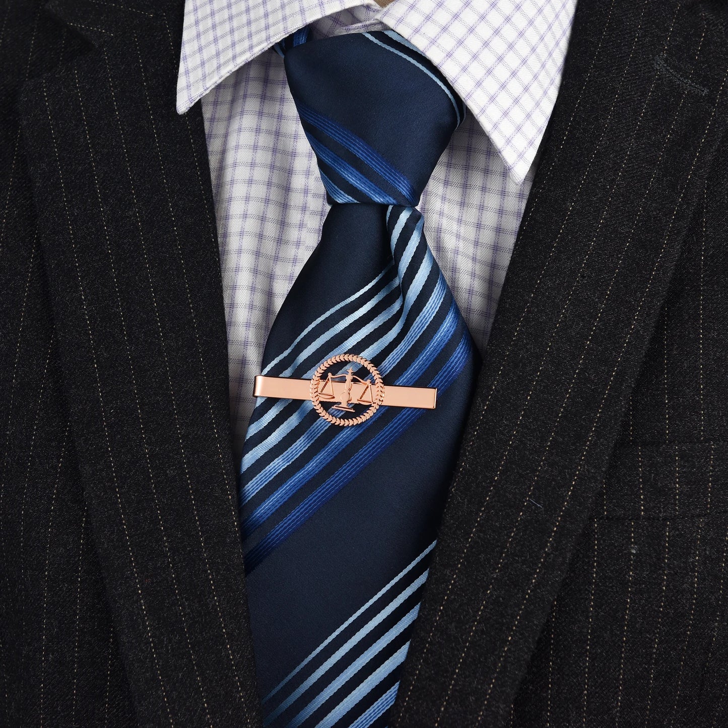 Men's Lawyer Tie Clip, Scales of Justice