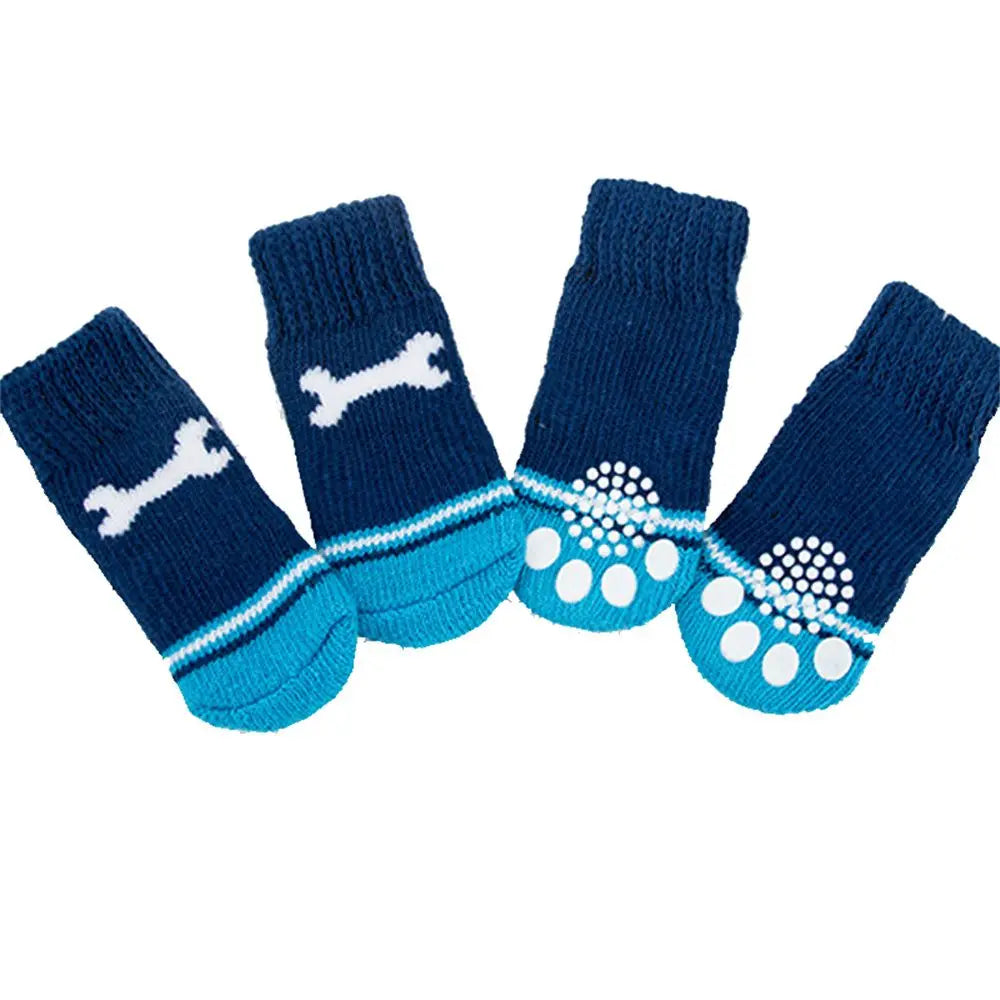Breathable dog socks 4pcs, cotton socks with non-slip soles for dogs and cats