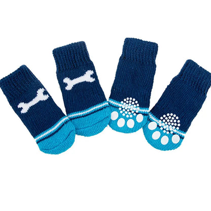 Breathable dog socks 4pcs, cotton socks with non-slip soles for dogs and cats