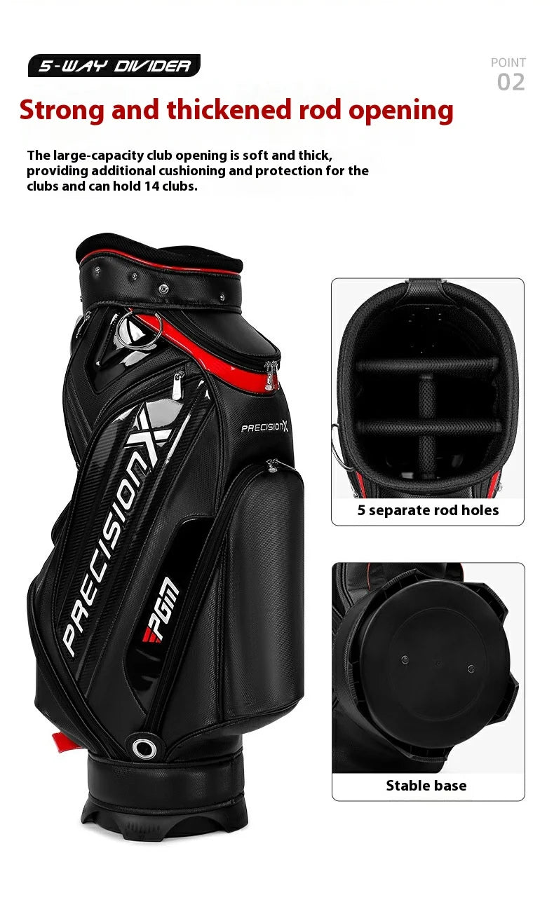 PGM QB034 golf bag, premium, leather bag, for 14 clubs