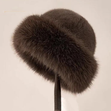 Luxury mink fur hat for winter, different colors