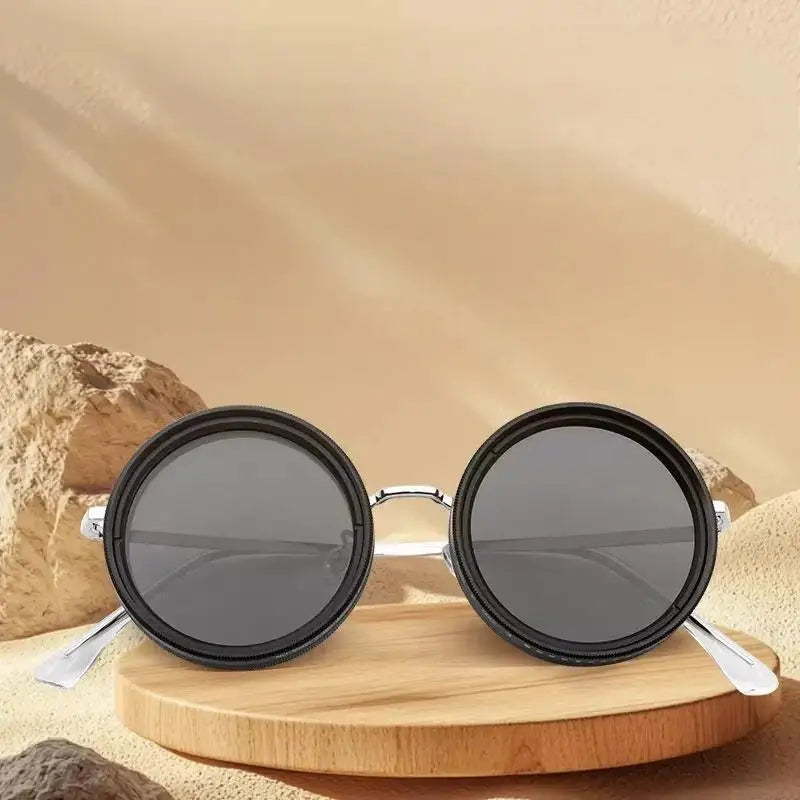 ND9 Polarized Sunglasses, Stepless Filter, Rotating Lens, Retro Style