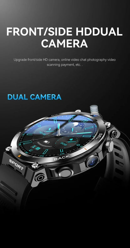 H10 4G LTE Smartwatch for Men, High-Tech, Dual Camera and Video Calls