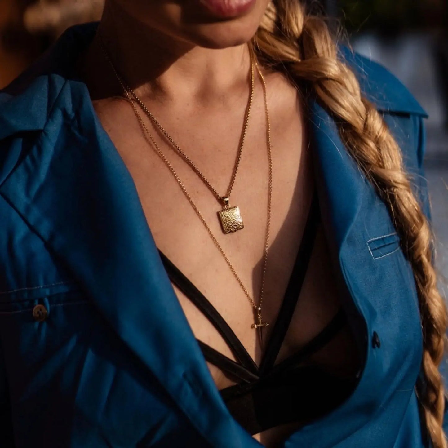 Heart-flower gold-plated album pendant, keepsake, different variations