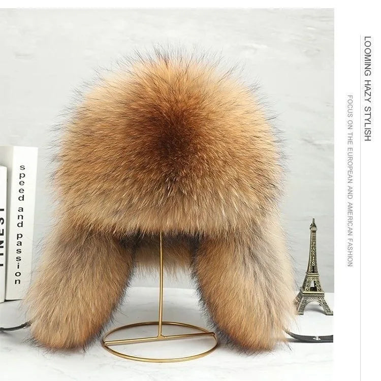 Men's fur hat with earflaps, different variations