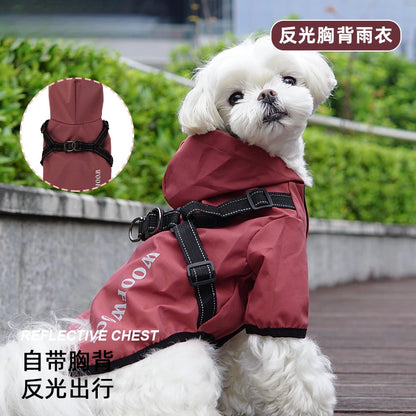 Reflective dog raincoat, for small dogs