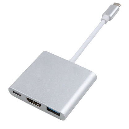 USB-C Hub HDMI 4K Adapteri - 3-in-1 Type-C Muunnin MacBook & Laptop