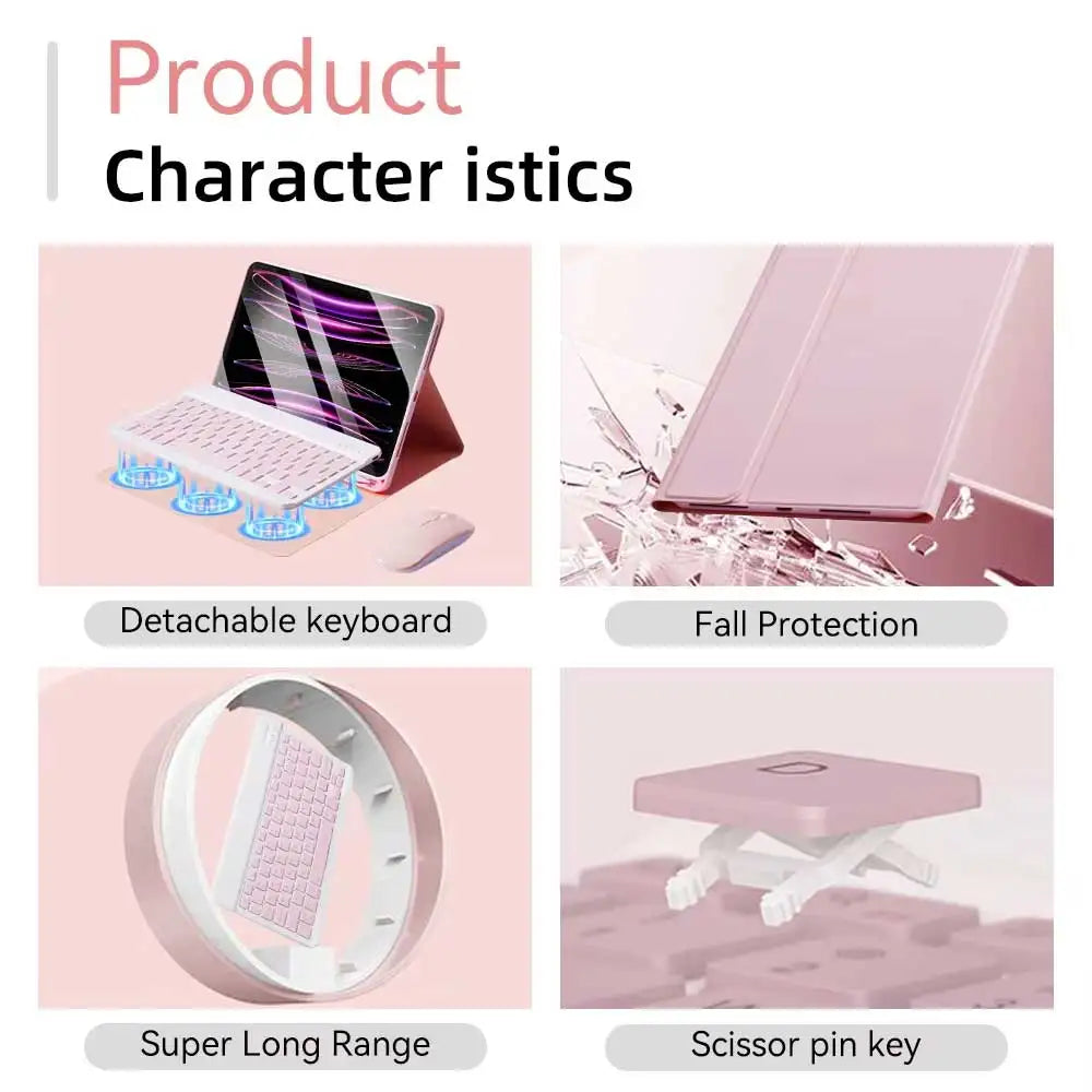 iPad Taustavalaistu Näppäimistökuori – Suojakotelo Pro, Air ja 10.2" malleille