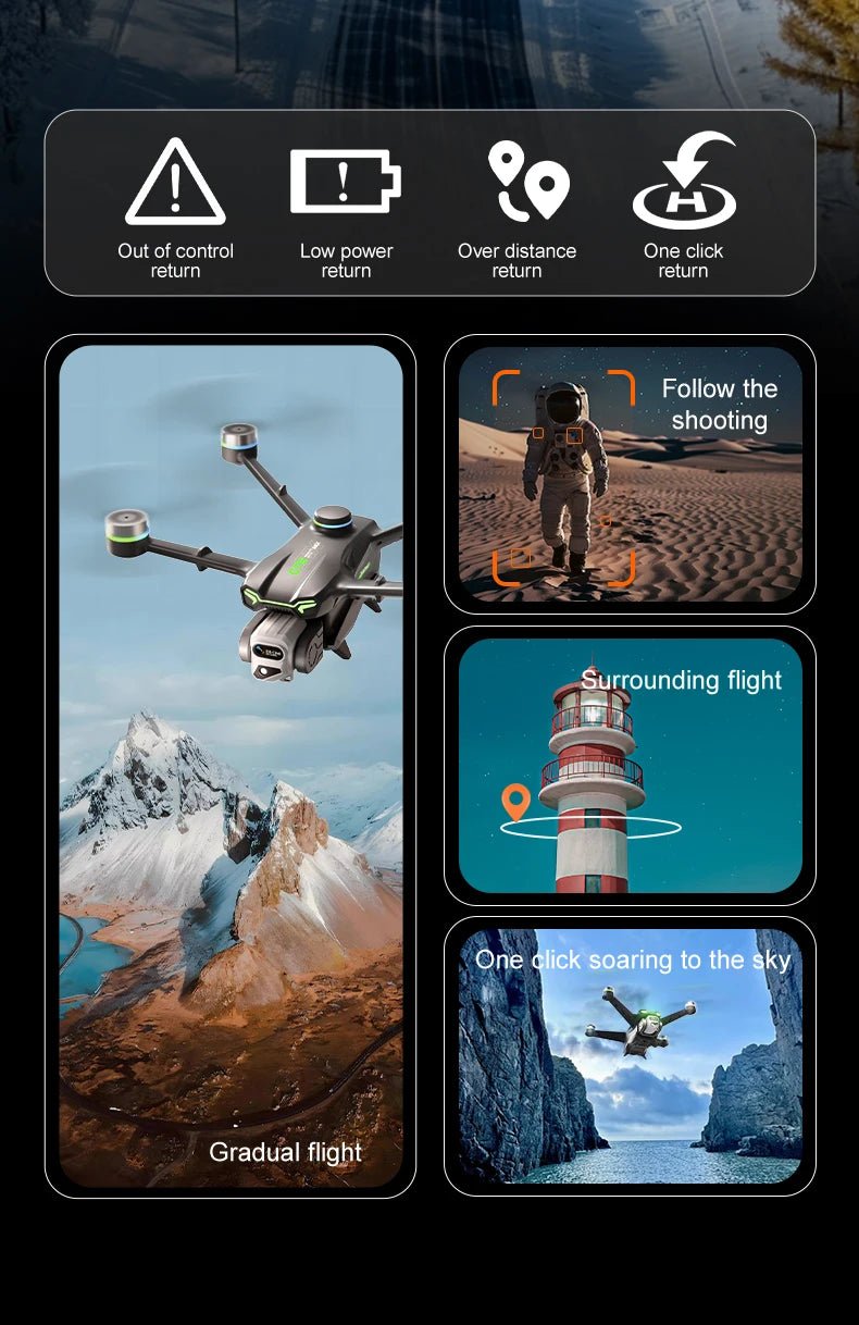 GT6 Max Drone 2025 – 8K Kamera, 5G GPS, 2KM Kantama, Harjaton Moottori – Ammattilaisdroni