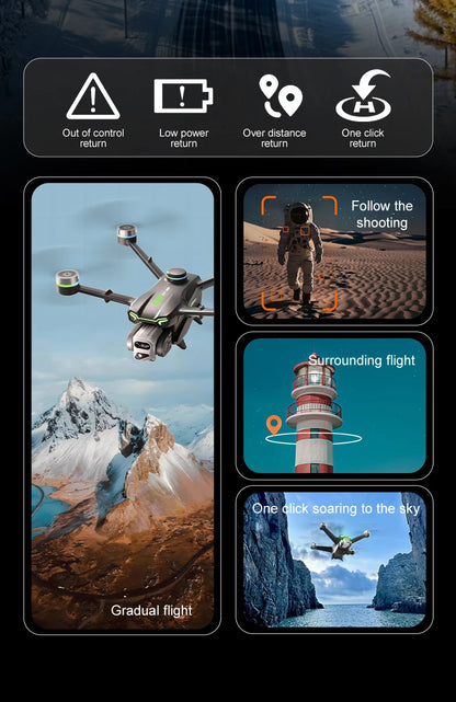 GT6 Max Drone 2025 – 8K Kamera, 5G GPS, 2KM Kantama, Harjaton Moottori – Ammattilaisdroni