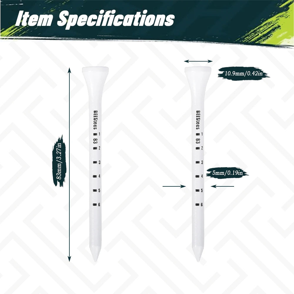 Wooden golf tees, 50 pcs, with elevation marks