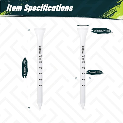 Wooden golf tees, 50 pcs, with elevation marks