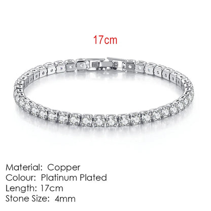 Tennis bracelet with zirconia stones, multi-colored sparkling design