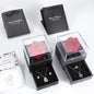 Heart pendant necklace, rose box, romantic gift
