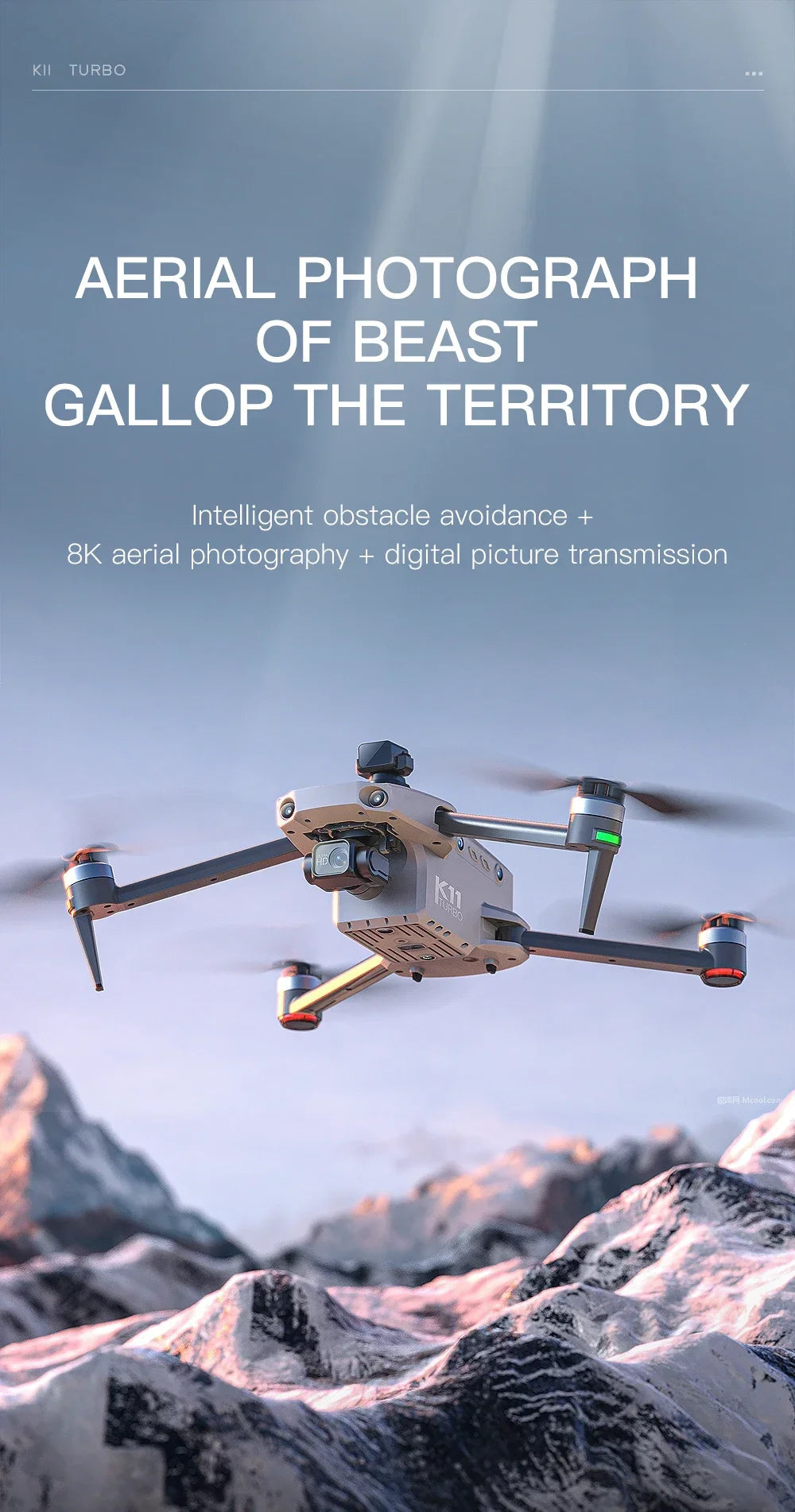 Cole Professional K11 Turbo Drone - 8K HD Kaksoiskamera, Älykäs Esteiden Tunnistus & Airdrop