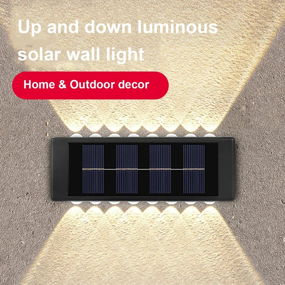 Solar-powered LED outdoor light, for the yard and garden, available in different variations
