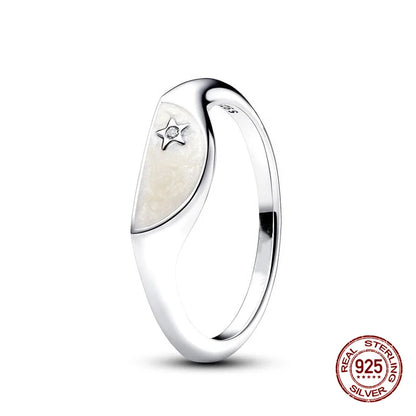 925 Hopeinen tähdenlento sormus, säädettävä, saatavana eri variaatioita