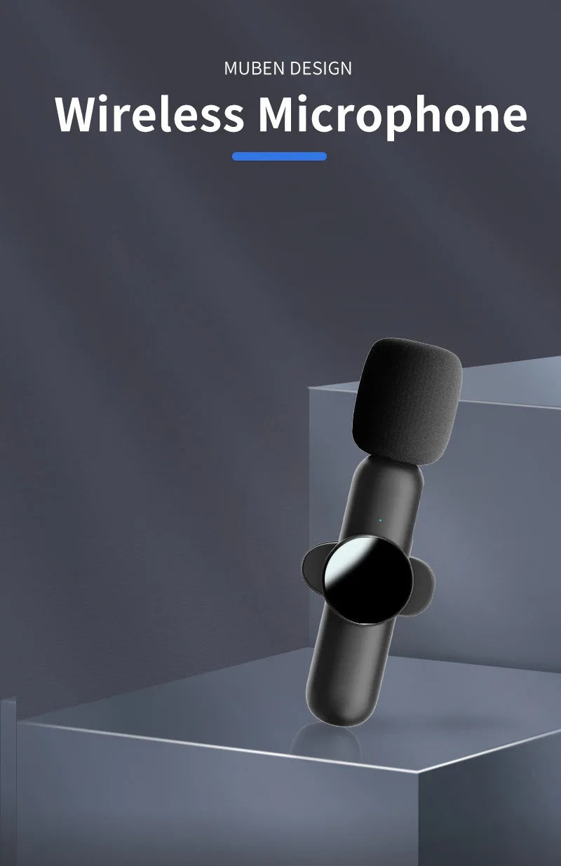 Langaton Lavalier-mikrofoni - Mini Älykäs Kohinanvaimennus iPhone & Android