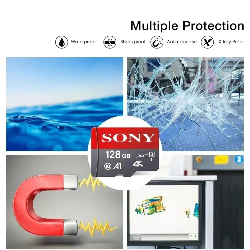 Sony Micro SD-muistikortti 64GB-1TB – Class 10 TF-kortti Puhelimeen, Kameraan ja Droneen
