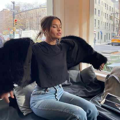 Neo Mint faux fox fur coat for women, short model, 4 different variations