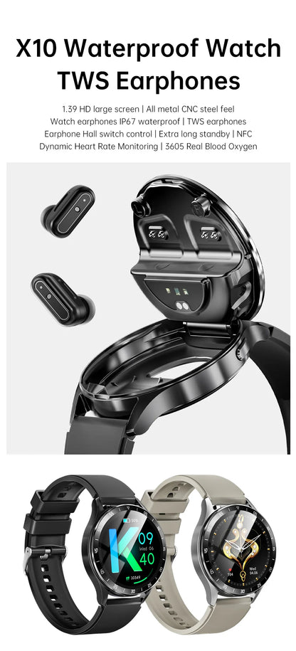 X10 2-in-1 Smartwatch and Headphones in One, Popular Model