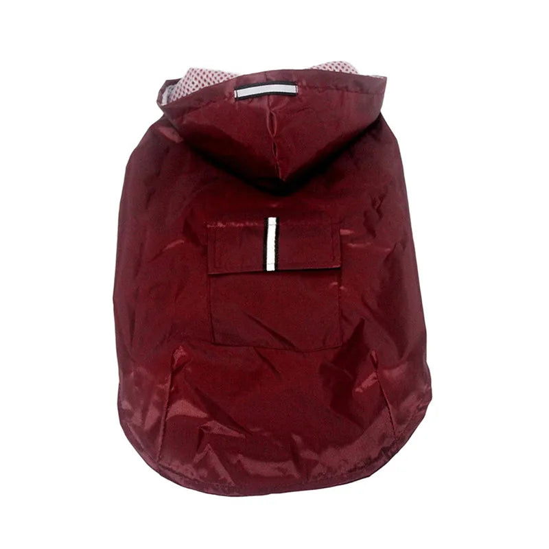 Dog raincoat, waterproof hoodie with reflective stripes, all sizes available