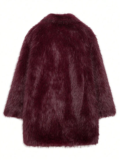 Indefeir French faux fur coat for women