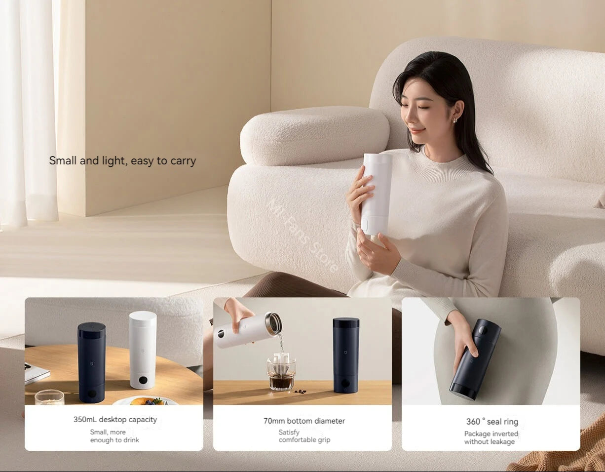 Xiaomi Mijia Kannettava Sähköinen Lämmityskuppi 2 - 316 Ruostumaton Teräs, Kiehumiskuppi Opiskelijoille ja Asuntolaan