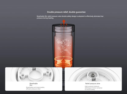 Xiaomi Mijia Kannettava Sähköinen Lämmityskuppi 2 - 316 Ruostumaton Teräs, Kiehumiskuppi Opiskelijoille ja Asuntolaan