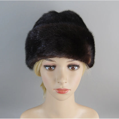 Genuine mink fur hat, luxury winter hat, unisex