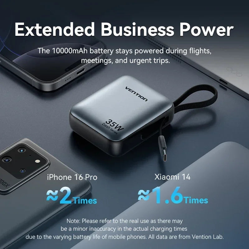 Vention CCV 35W Powerbank, compact 10000mAh, fast charging