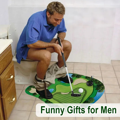 A fun toilet golf game, a gift idea for dad or boyfriend
