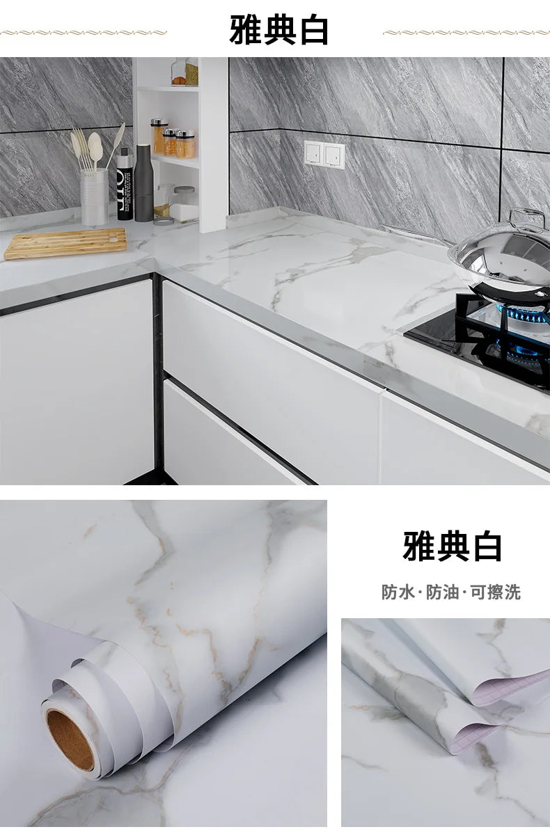 Marble patterned self-adhesive wallpaper, available in many different variations