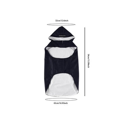 Dog raincoat, waterproof hoodie with reflective stripes, all sizes available