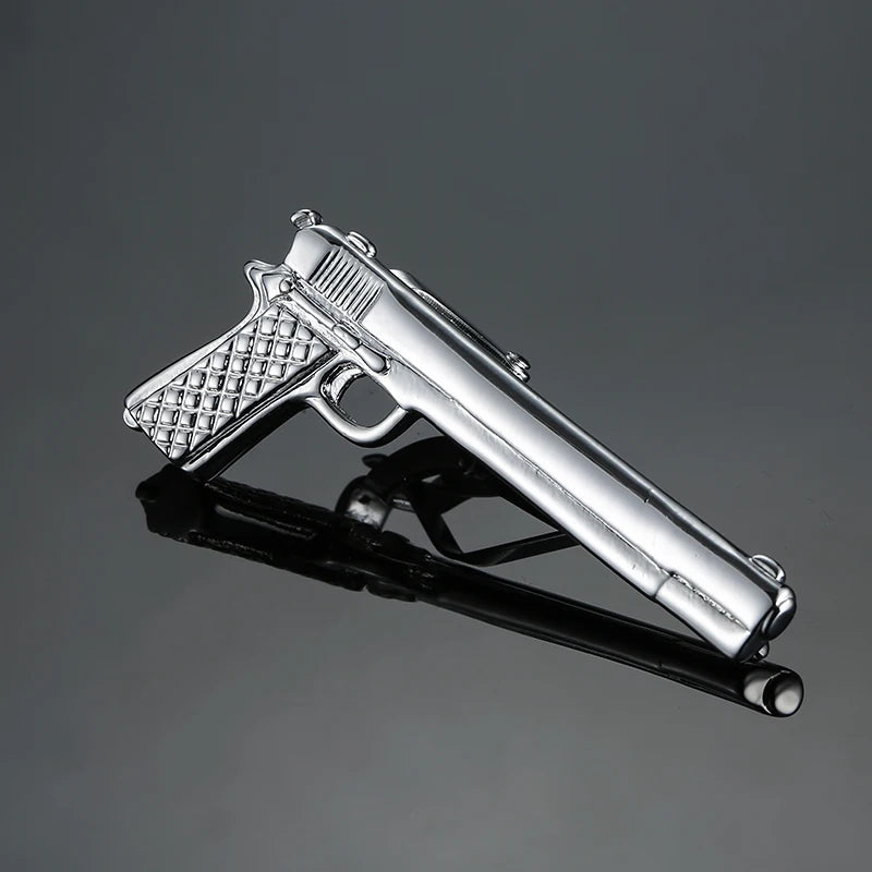 Men's tie pin, airplane, ship, machine gun, guitar, various designs