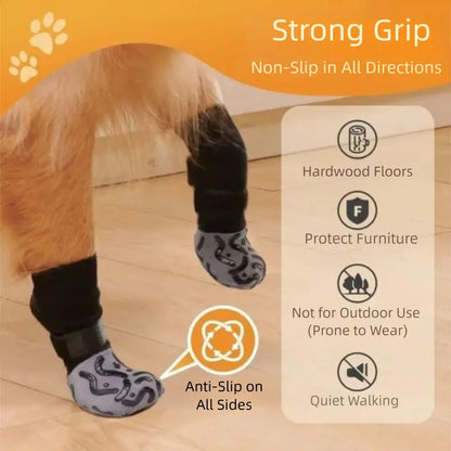 Dog anti-slip socks 4pcs for indoor use