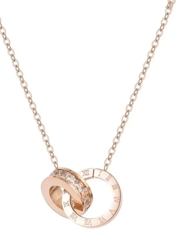 Rose Gold Roman Numeral Necklace