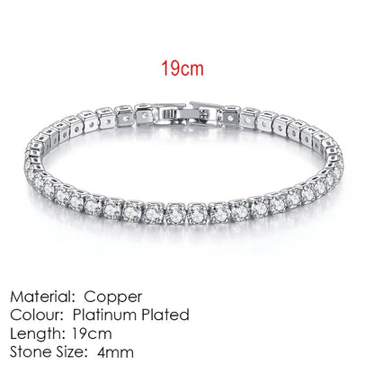 Tennis bracelet with zirconia stones, multi-colored sparkling design