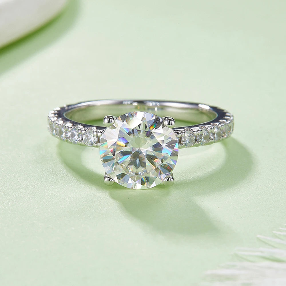 Serenity Day Moissanite Ring, S925 Silver Wedding Ring